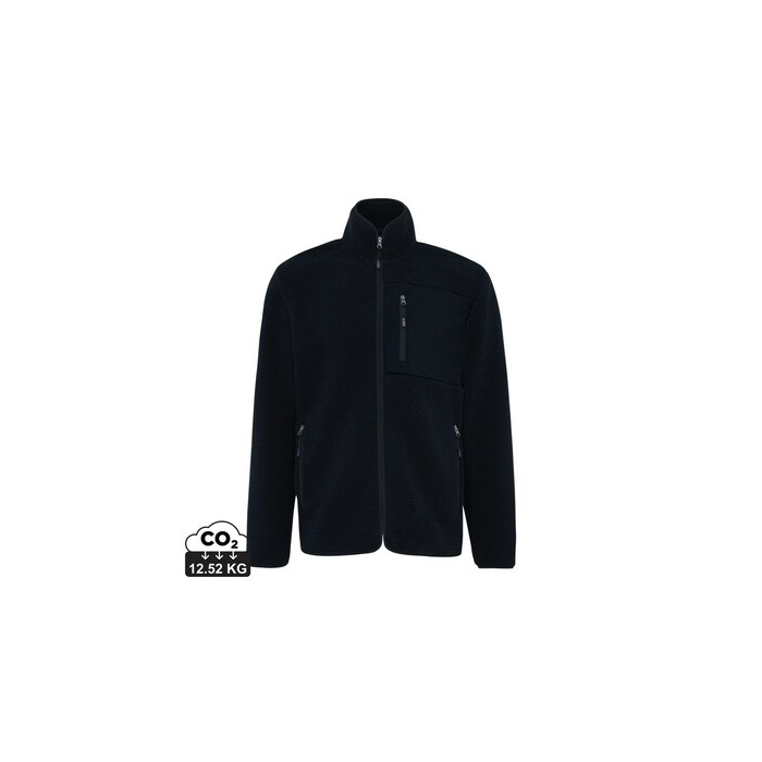 Kurtka z polaru Iqoniq Diran, poliester z recyklingu czarny