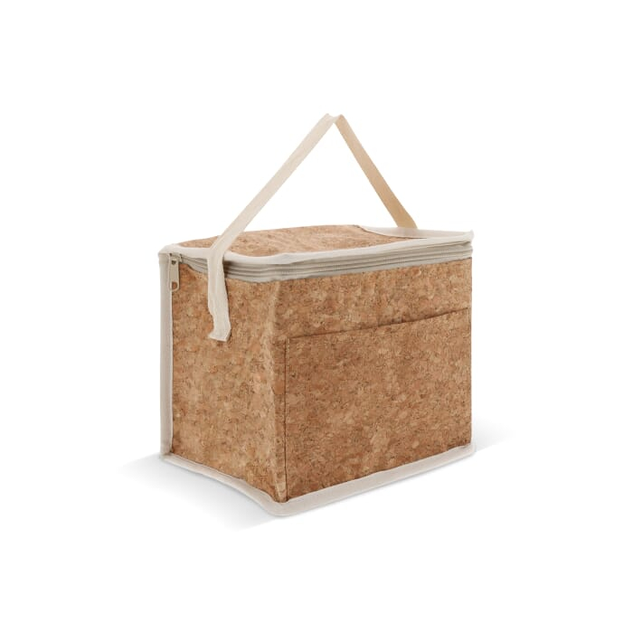 Kwadratowa torba chłodząca z korka 22x18x18cm, naturalny