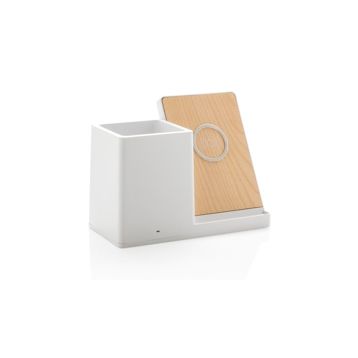 Ładowarka bezprzewodowa 5W, organizer na biurko Ontario biały