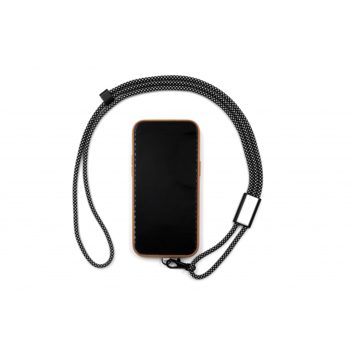 LANY WRISTBAND CHARGE ECO - pasek na nadgarstek do telefonu i kabel 60W USB-C, USB-C z RPET