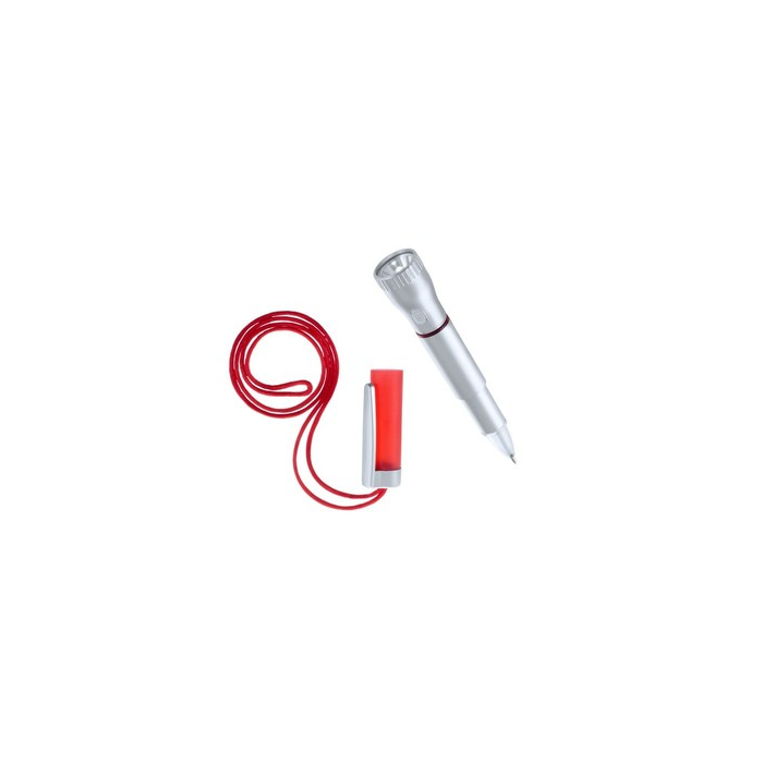 Latarka 2 LED, długopis czerwony