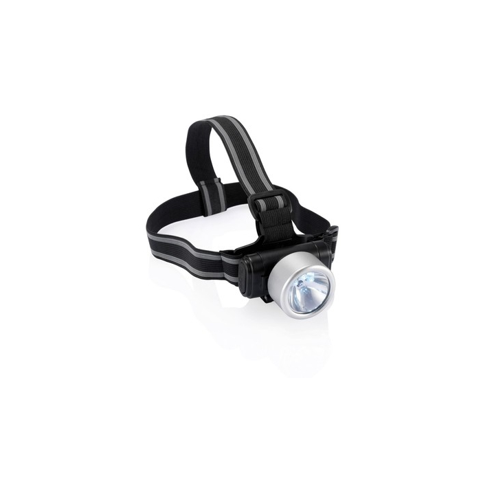Latarka na głowę 3 LED Everest srebrny, czarny