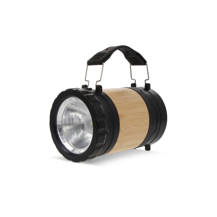 Latarnia i latarka z ABS i bambusa, czarny