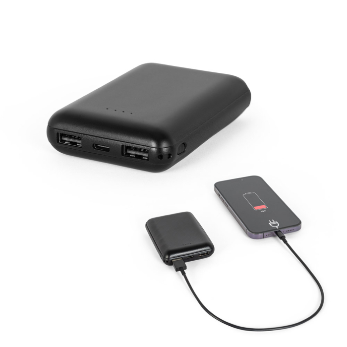 LEAKEY 8. Power bank 8.000 mAh w ABS pochodzącego z recyklingu (100% rABS)