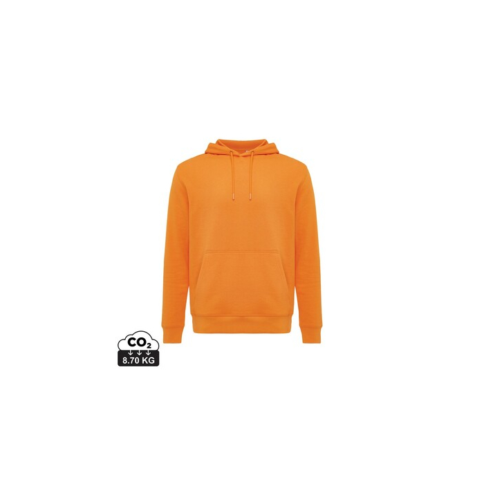 Lekka bluza z kapturem Iqoniq Rila, bawełna z recyklingu pomarańczowy