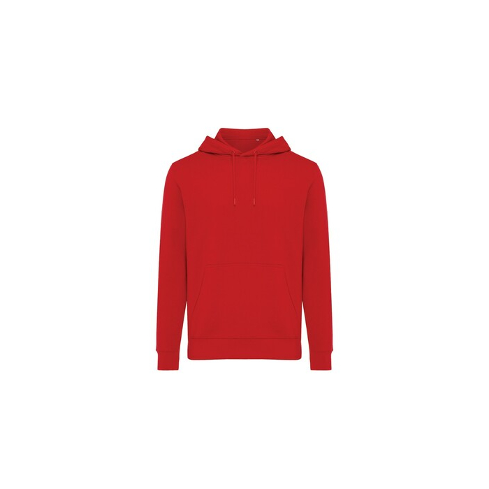 Lekka bluza z kapturem Iqoniq Rila, bawełna z recyklingu czerwony