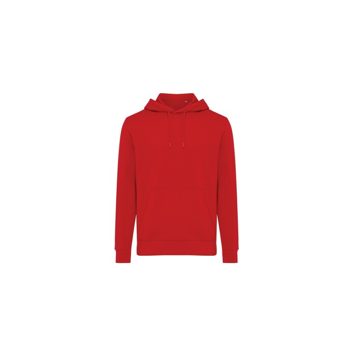 Lekka bluza z kapturem Iqoniq Rila, bawełna z recyklingu czerwony