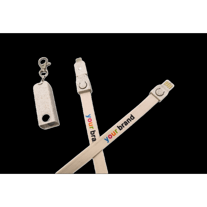 LENNY D ECO - Biodegradowalna smycz z uniewrsalną końcówką do ładowania telefonu