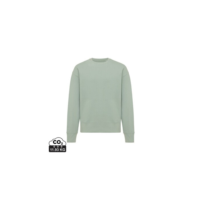 Luźna bluza z bawełny z recyklingu Iqoniq Kruger zielony