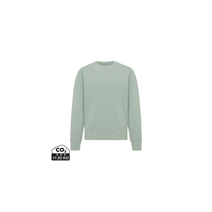 Luźna bluza z bawełny z recyklingu Iqoniq Kruger zielony