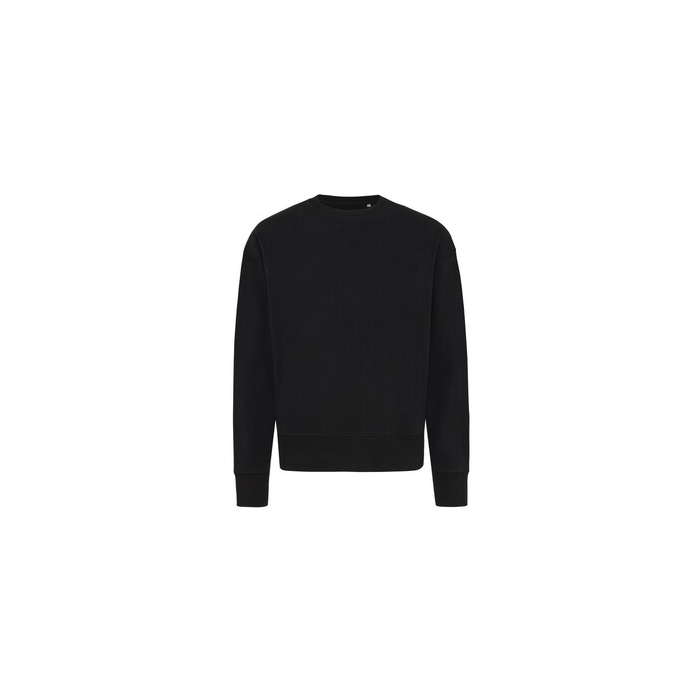 Luźna bluza z bawełny z recyklingu Iqoniq Kruger czarny