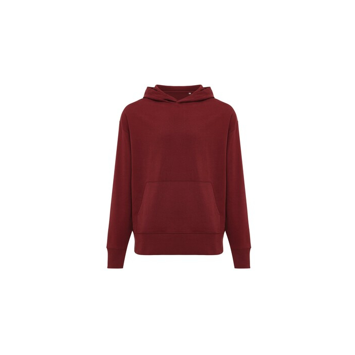 Luźna bluza z kapturem z bawełny z recyklingu Iqoniq Yoho czerwony