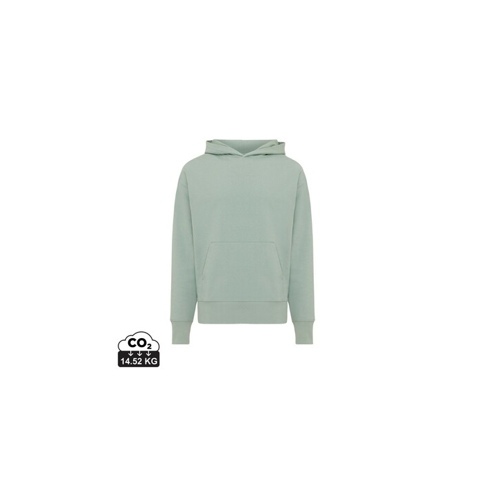 Luźna bluza z kapturem z bawełny z recyklingu Iqoniq Yoho zielony