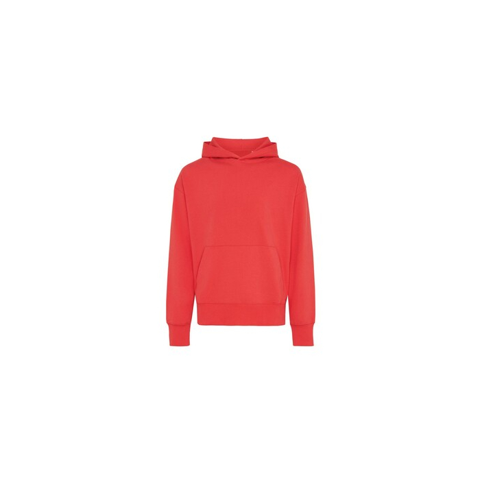 Luźna bluza z kapturem z bawełny z recyklingu Iqoniq Yoho czerwony