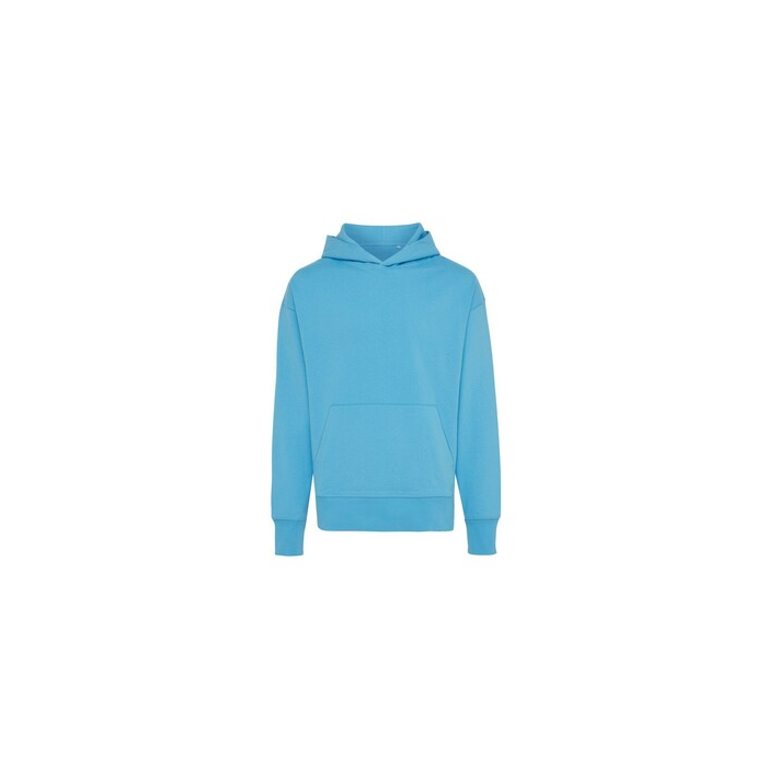 Luźna bluza z kapturem z bawełny z recyklingu Iqoniq Yoho niebieski