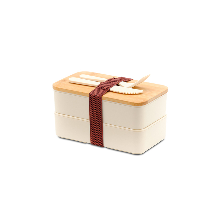 Machico lunch box podwójny, beżowy