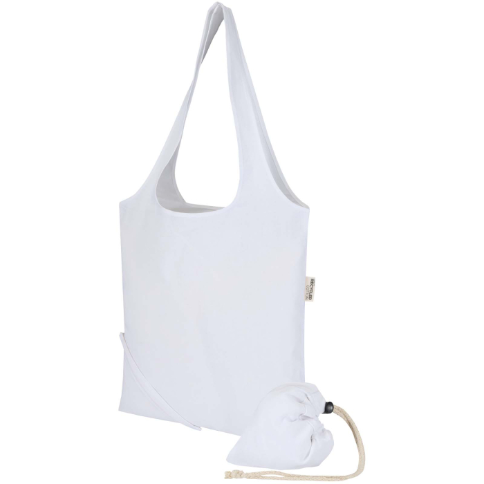 Madras Blend - torba na zakupy, wykonana z recyklingowanej baweły o gramaturze 140 g/m² posiadającej certyfikat GRS, składana