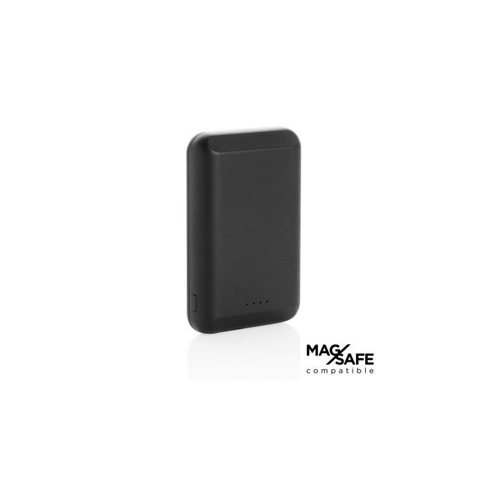 Magnetyczny, bezprzewodowy power bank 5000 mAh, 5W czarny