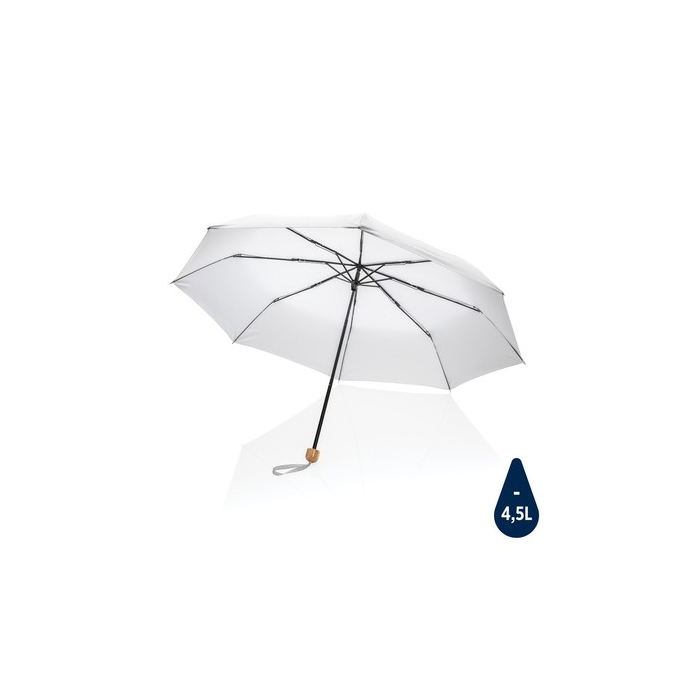 Mały bambusowy parasol 20.5" Impact AWARE™ rPET biały