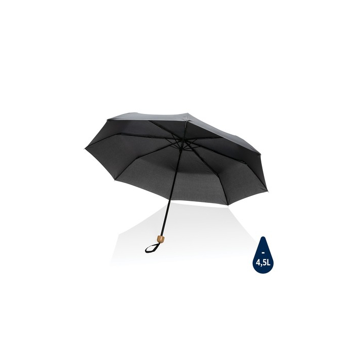 Mały bambusowy parasol 20.5" Impact AWARE™ rPET czarny