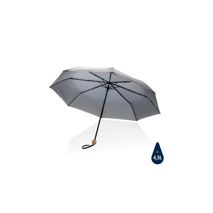 Mały bambusowy parasol 20.5" Impact AWARE™ rPET szary