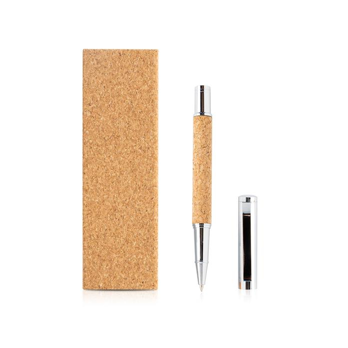 Metalowo korkowe pióro kulkowe, opakowanie prezentowe / Croller