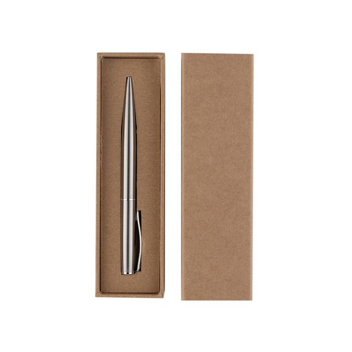 Metalowy długopis w pudełku Silvery, srebrny