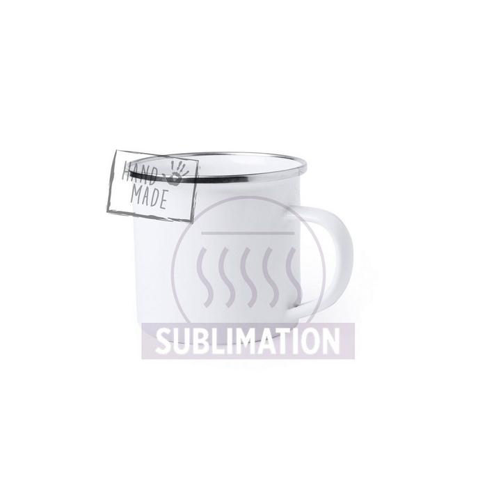 Metalowy kubek 380 ml biały