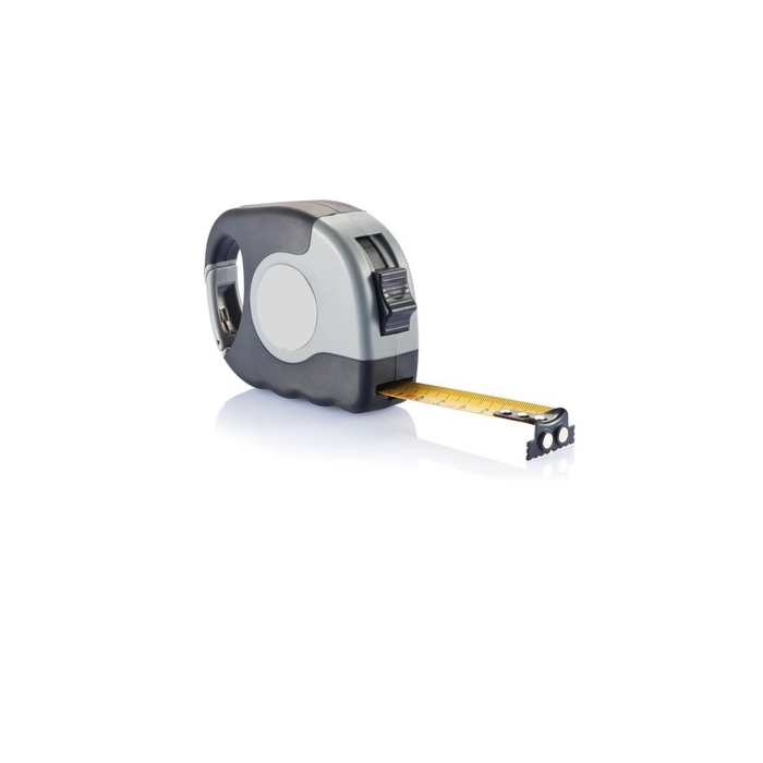 Miara 5m z karabińczykiem szary, czarny