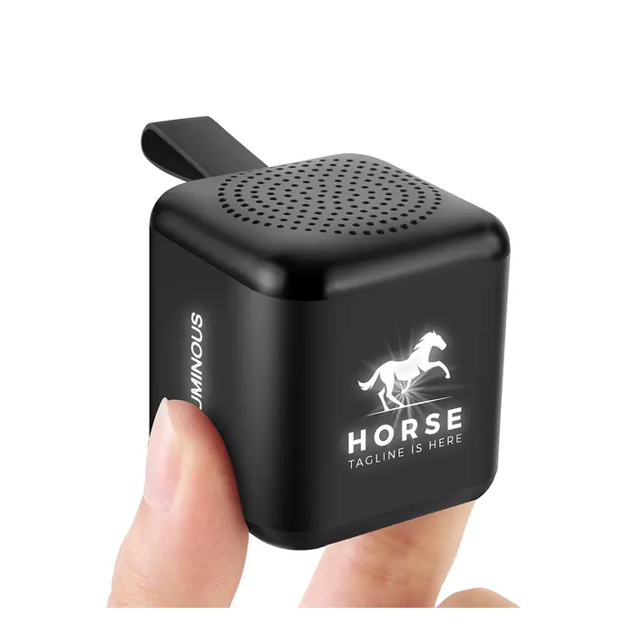 Mini głośnik z podświetlanym logo, czarny