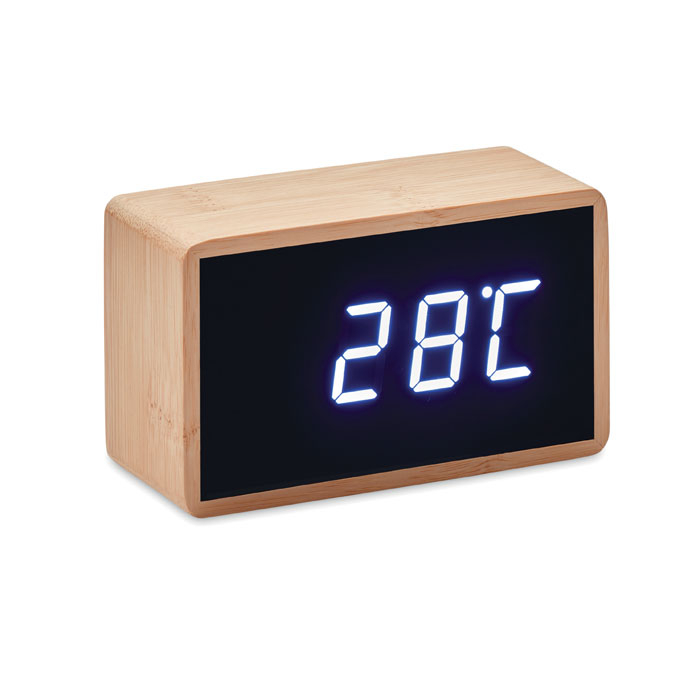 MIRI CLOCK - Bambusowy budzik LED, Drewna