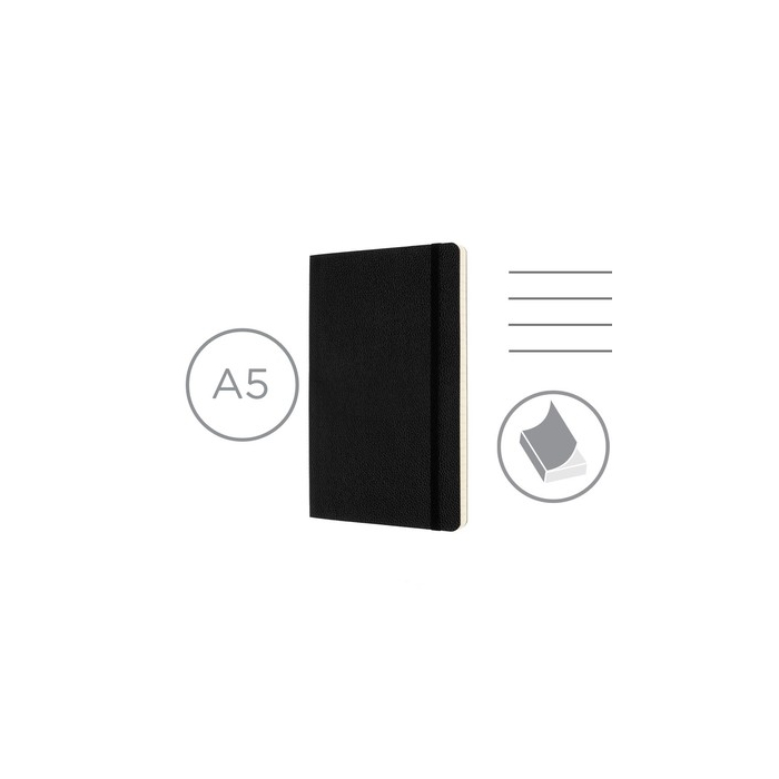 MOLESKINE Notatnik skórzany ok. A5 czarny