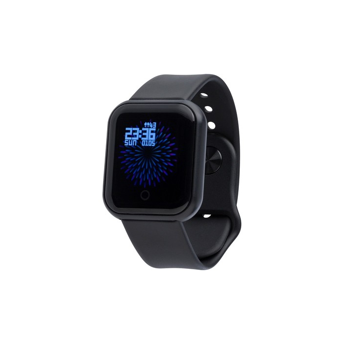 Monitor aktywności, bezprzewodowy zegarek wielofunkcyjny czarny