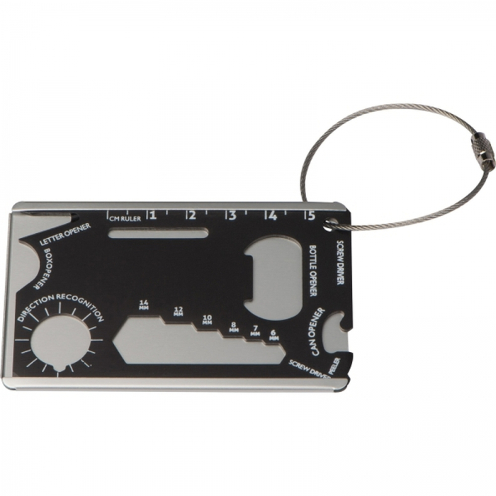 Narzędzie wielofunkcyjne karta survivalowa, czarny