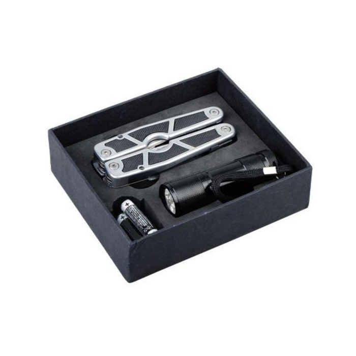 Narzędzie wielofunkcyjne z latarką Survivor, czarny