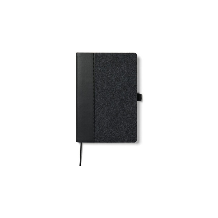 Notatnik A5 VINGA Albon, filc z recyklingu czarny
