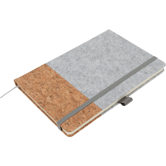 Notatnik A5 w linie RPET, szary