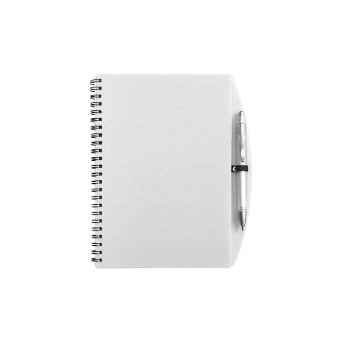 Notatnik ok. A5 z długopisem biały