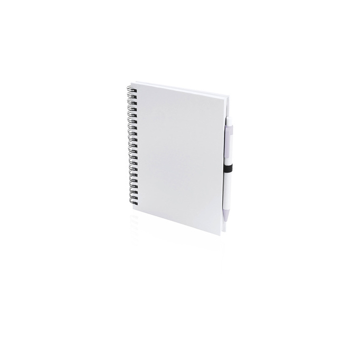 Notatnik ok. A5 z długopisem biały