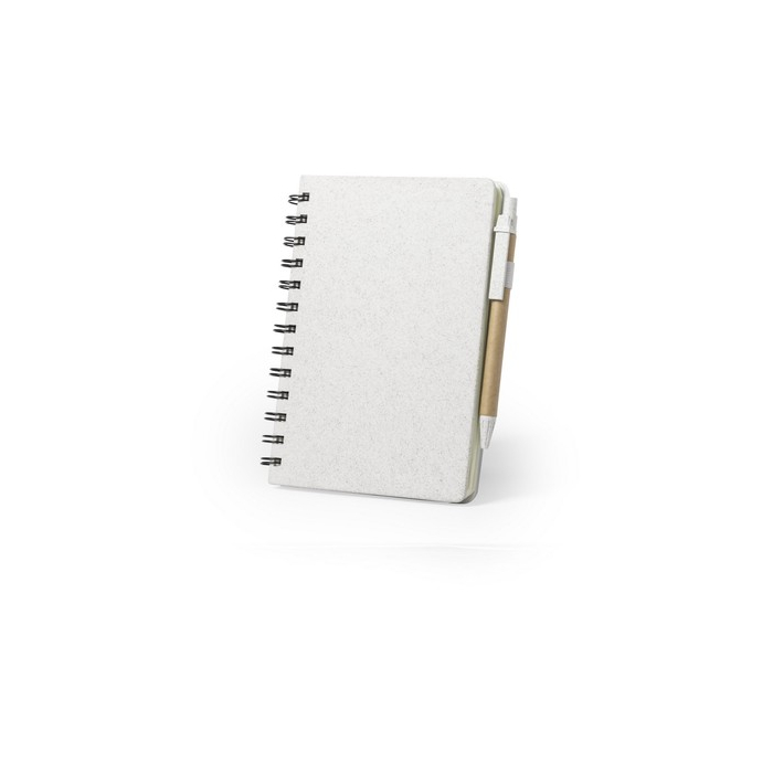 Notatnik ok. A5 ze słomy pszenicznej, długopis neutralny