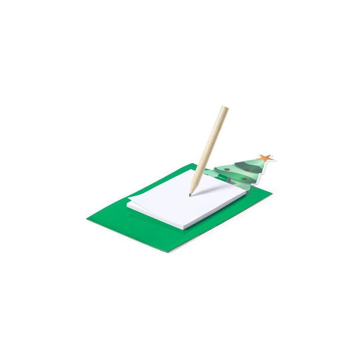 Notatnik z magnesem na lodówkę, ołówek zielony