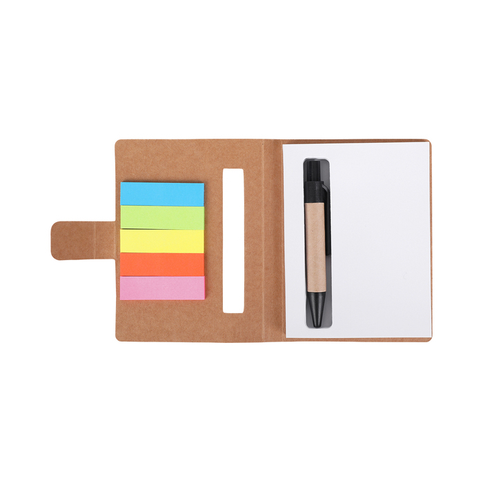 Notes 80x110/100k gładki Mini z długopisem, beżowy