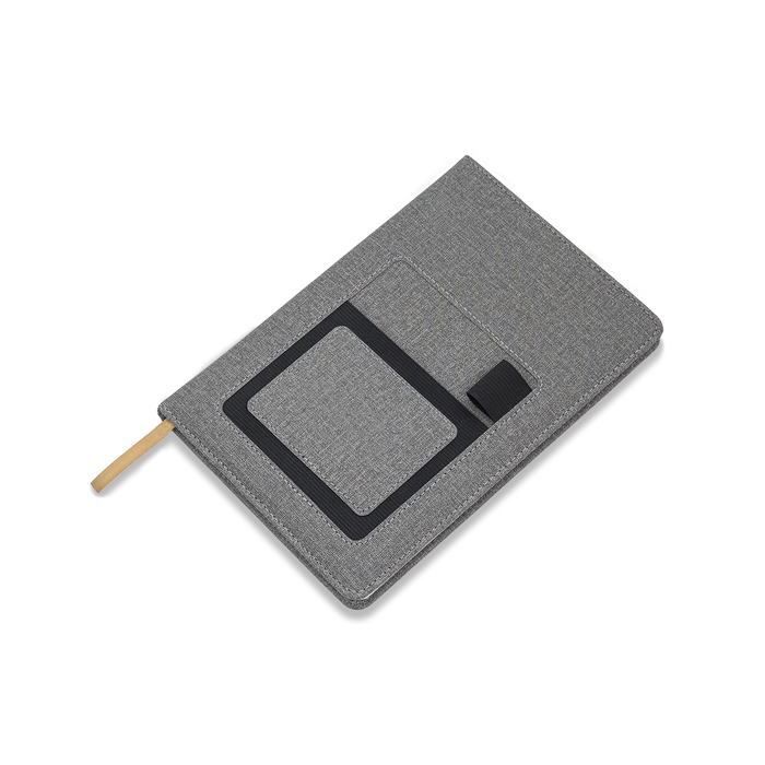 Notes z kieszonką na telefon Irun, szary