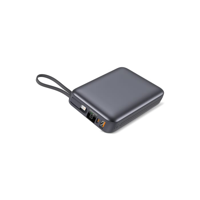 Nova Powerbank 22,5 W Power Delivery z wbudowanymi kablami 20000 mAh, szary