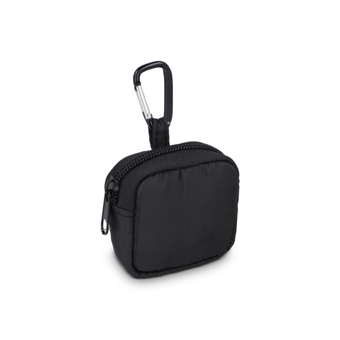 Nylonowe etui na słuchawki 6,5 x 6 cm, czarny