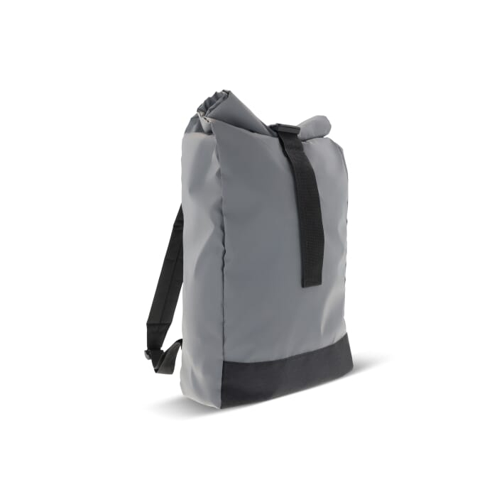Odblaskowy plecak ze zwijąną górą 26x13x50cm, szary