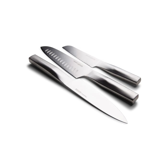 OJ Knife Set Steel 3pack, srebrny OJ Knife Set Steel 3pack, srebrny