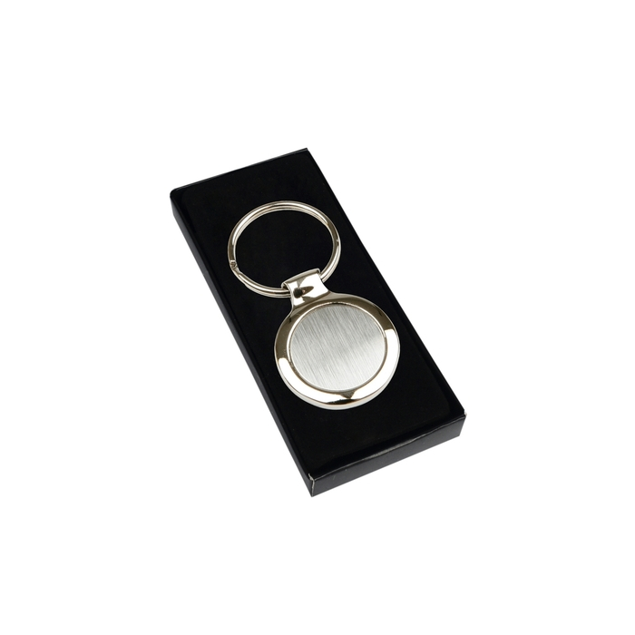 Okrągły brelok do kluczy | Lisa srebrny