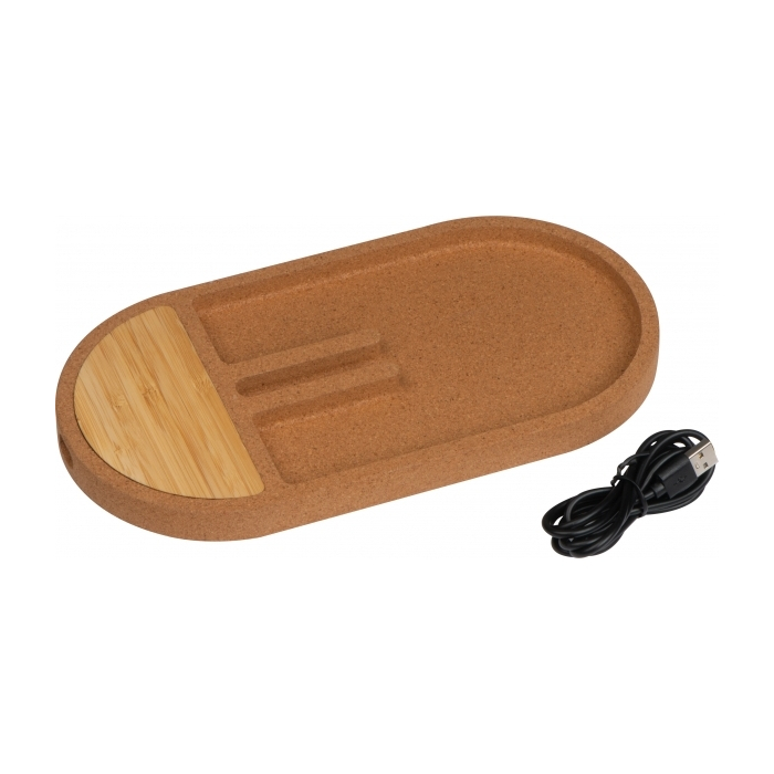 Organizer na biurko z ładowarką indukcyjną LANCASTER, beżowy