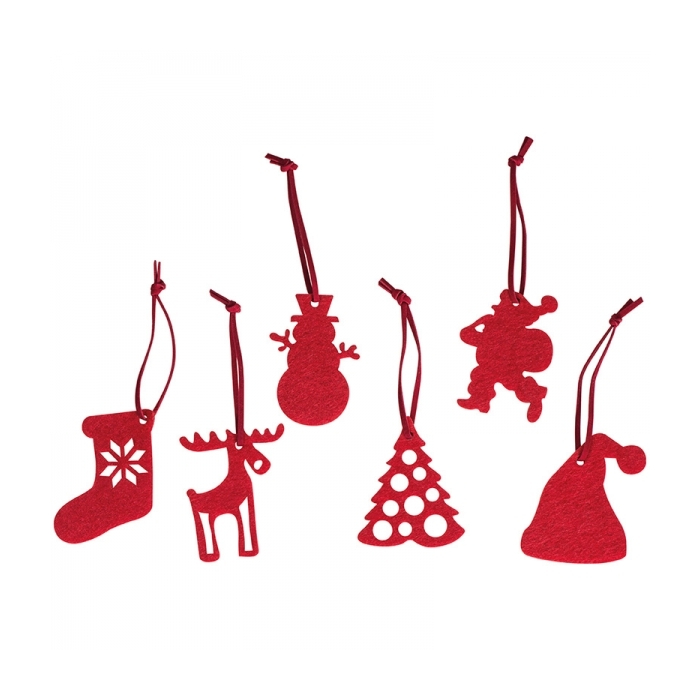 Ozdoby choinkowe 6 sztuk FERGUS, czerwony